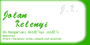 jolan kelenyi business card